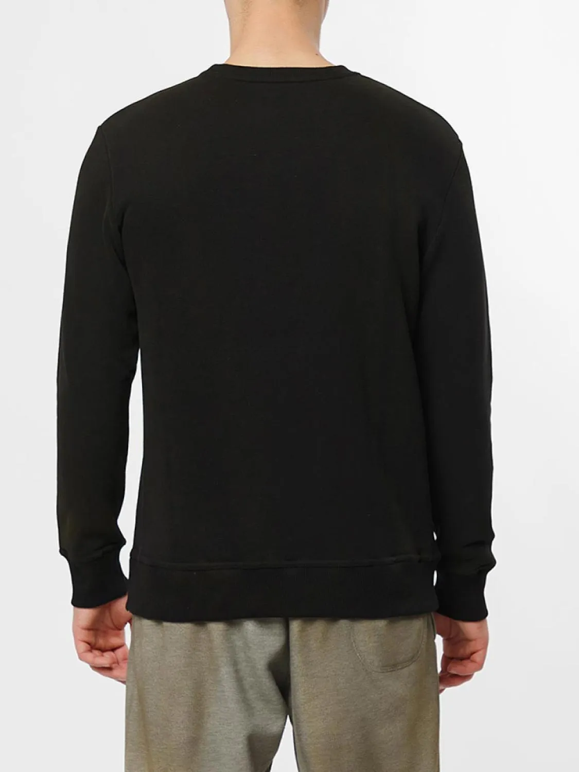 Acid Dye Organic Cotton Crew Neck Sweatshirt Black