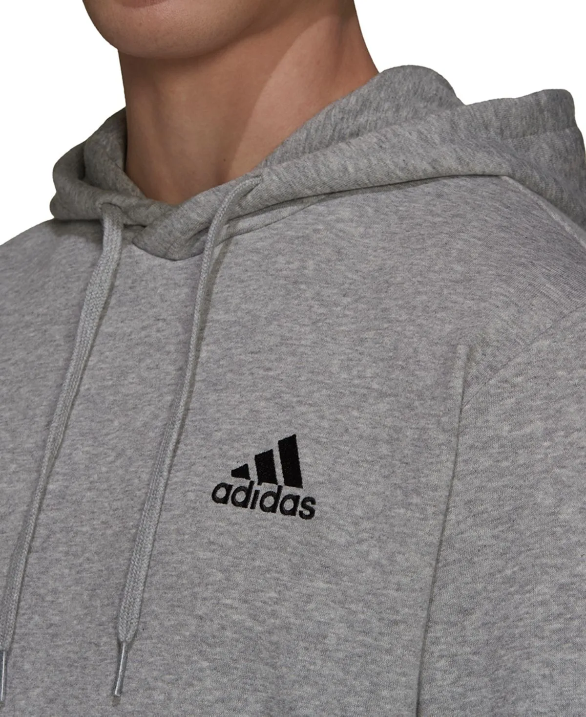 Adidas Feel Cozy Essentials Fleece Men's Hoodie, Gray