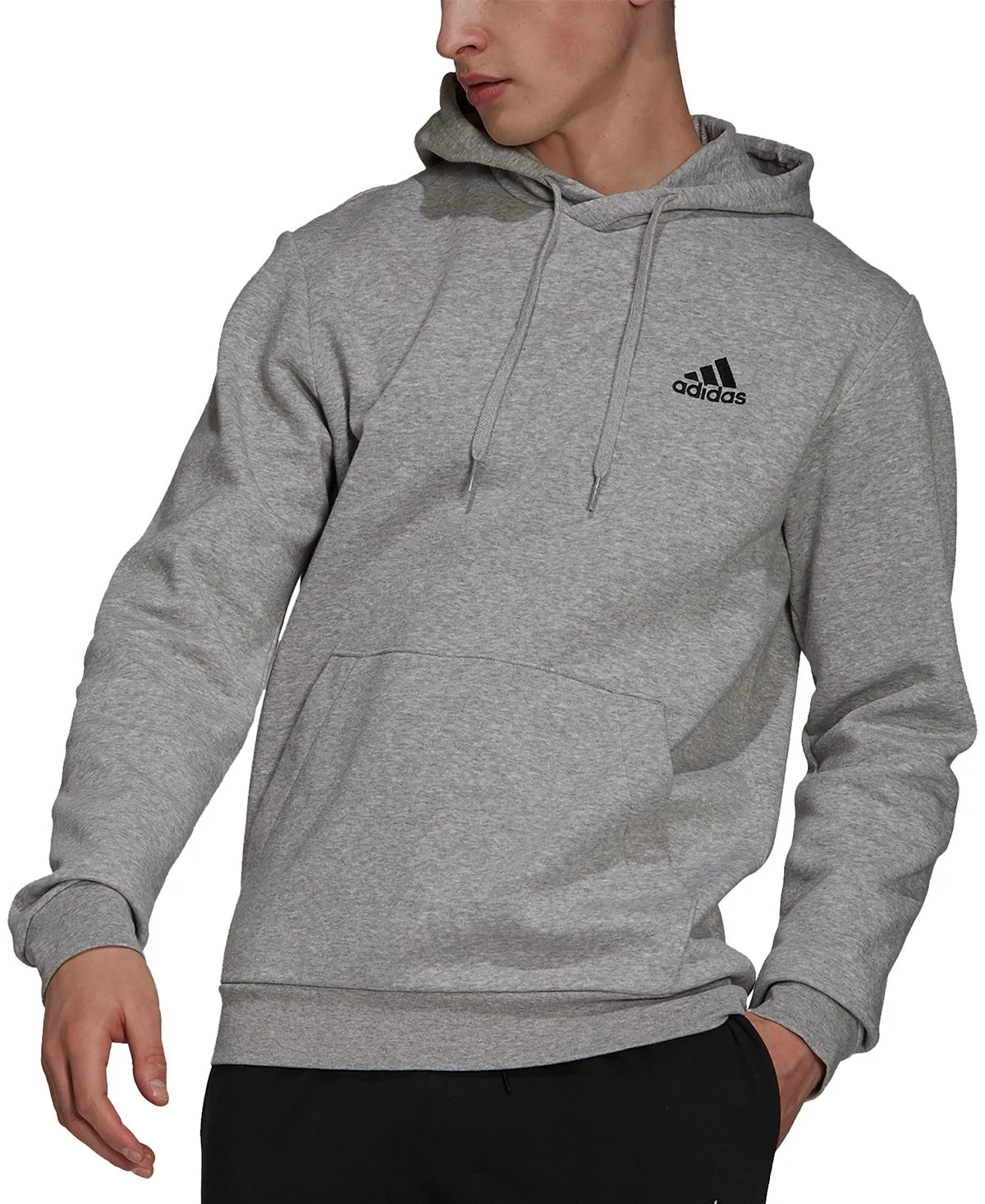 Adidas Feel Cozy Essentials Fleece Men's Hoodie, Gray