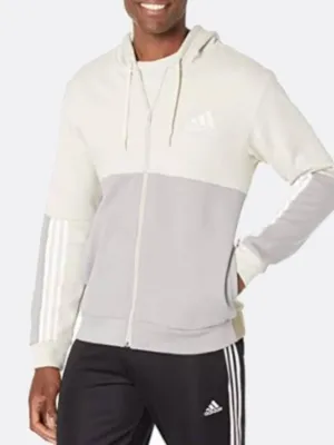 adidas - Men - Essentials Colorblock Full-Zip Hoodie - Alumina/Grey