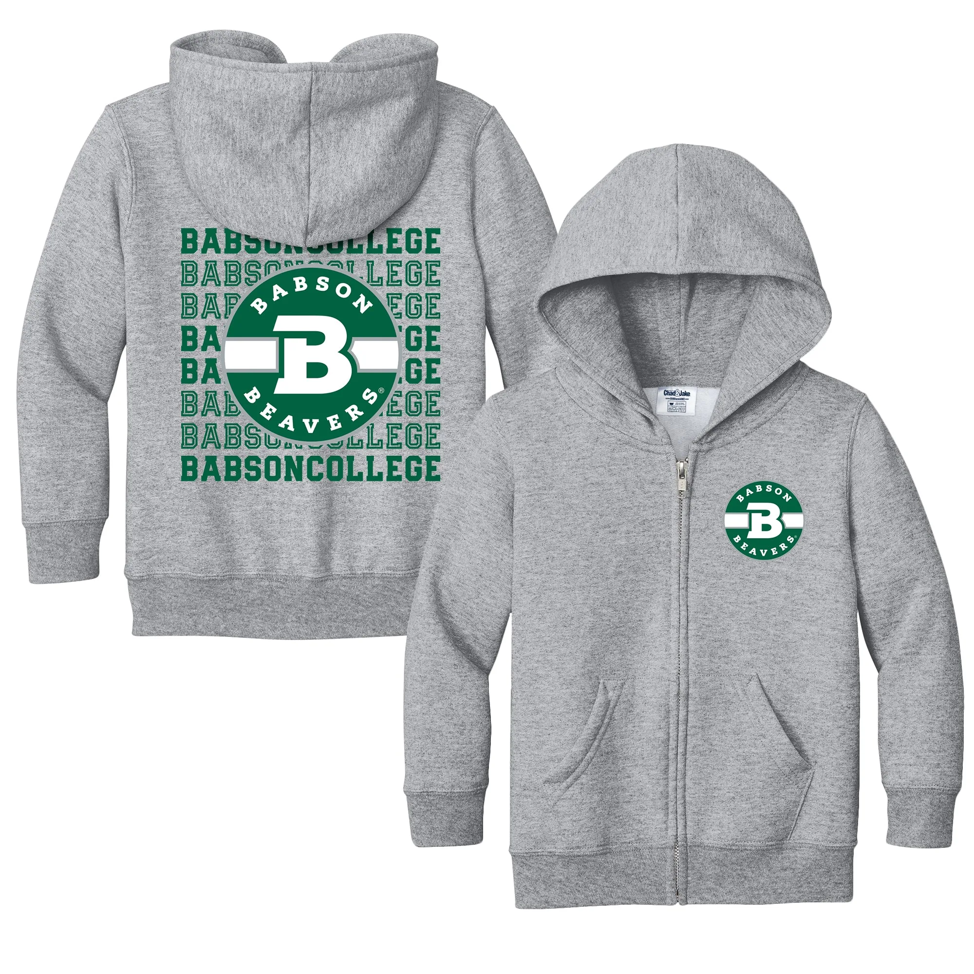 Babson Beavers Retro Toddler Full-Zip Sweatshirt