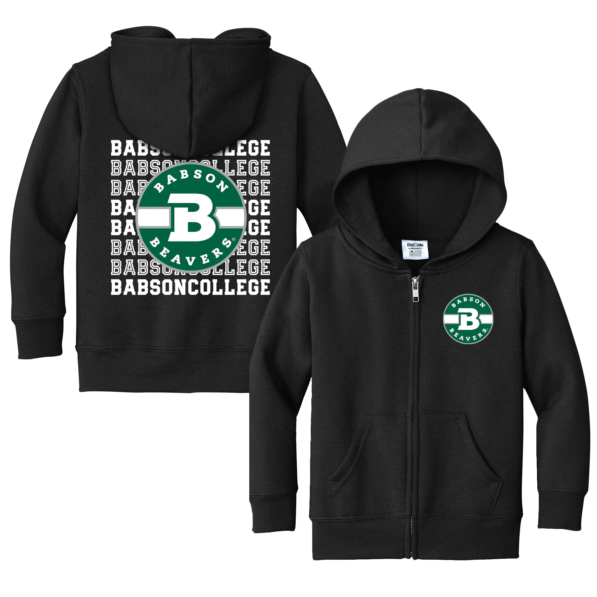 Babson Beavers Retro Toddler Full-Zip Sweatshirt