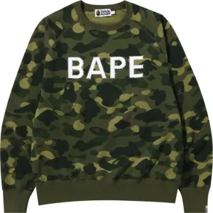 BAPE Color Camo Crystal Stone Relaxed Fit Crewneck 'Green' Sweatshirt, Green