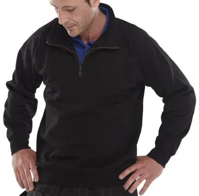 Beeswift Workwear Quarter Zip Sweatshirt uniform jumper -CLQZSS