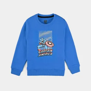 Boys Cotton Terry Sweatshirt-Blue