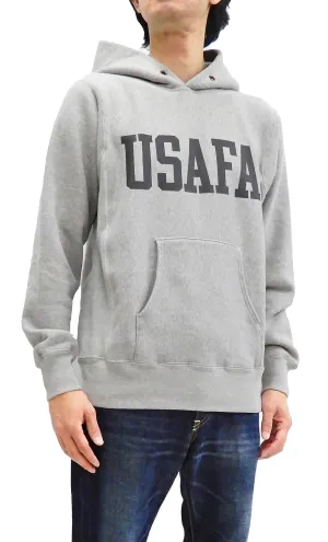 Buzz Rickson Pullover Hoodie Men's Reproduction of U.S. Air Force Academy Hooded Sweatshirt BR68651 Heather-Gray