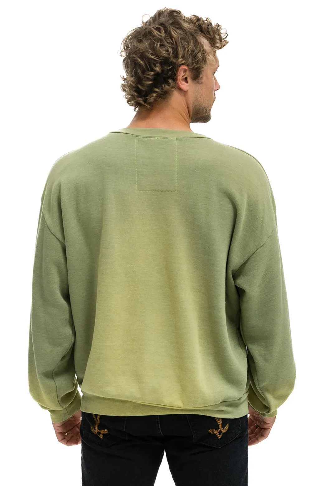 CALIFORNIA PALM PATCH RELAXED CREW SWEATSHIRT - FADED ARMY