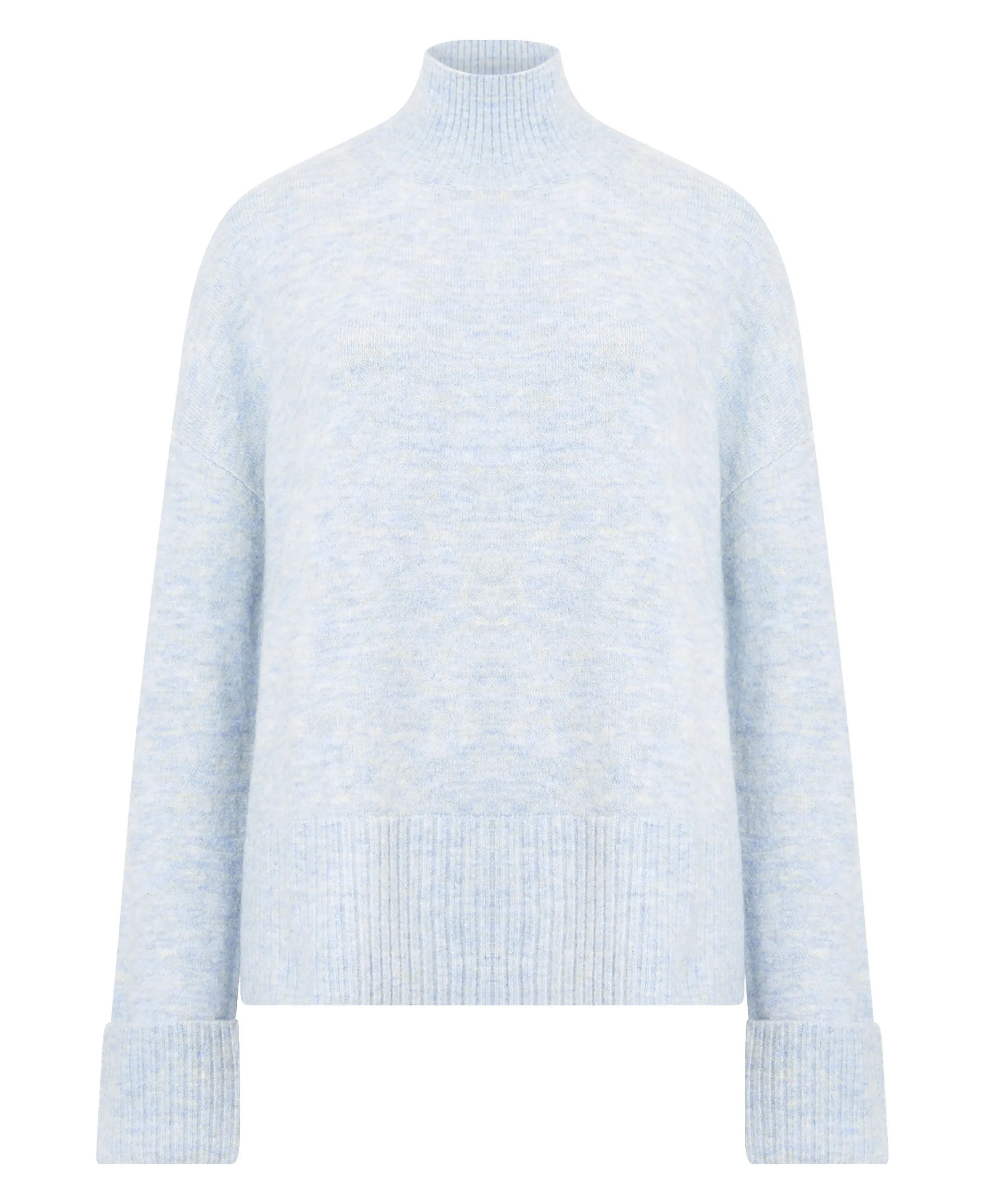 Carice Knit High Neck Jumper - Corfu Blue