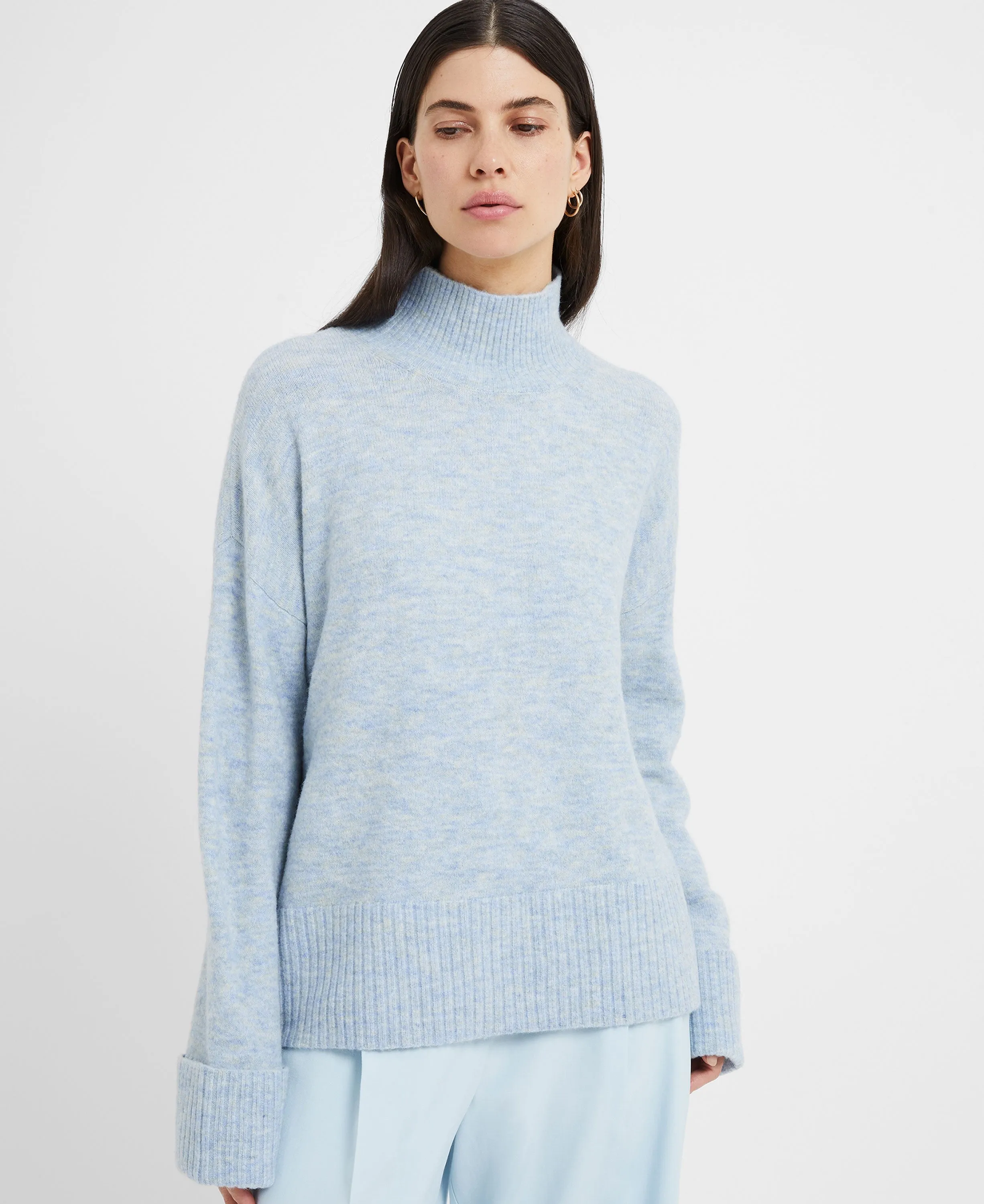 Carice Knit High Neck Jumper - Corfu Blue