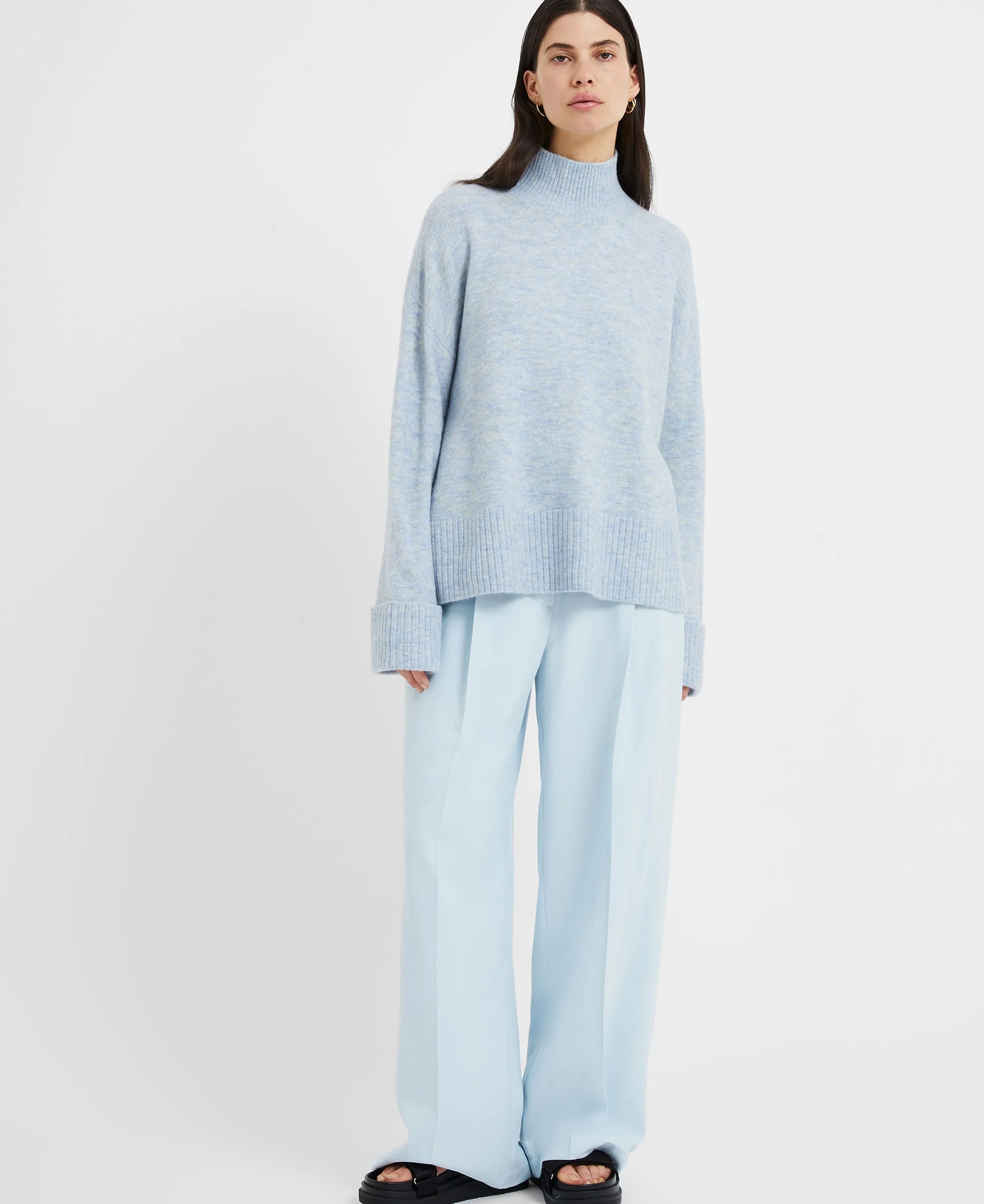 Carice Knit High Neck Jumper - Corfu Blue