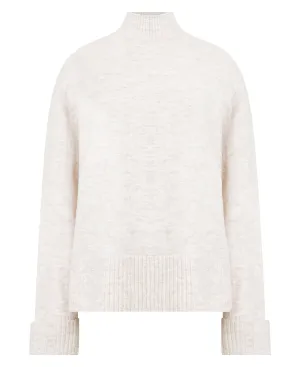 Carice Knit High Neck Jumper - Ecru