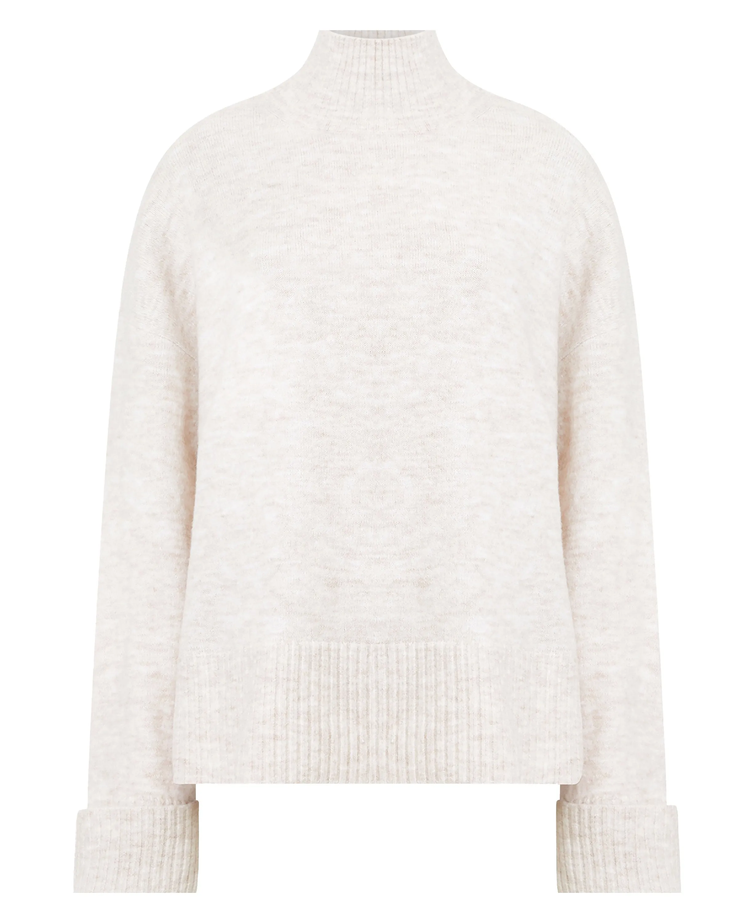 Carice Knit High Neck Jumper - Ecru