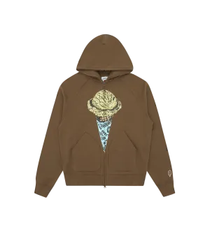 CONE ZIP HOOD - BROWN