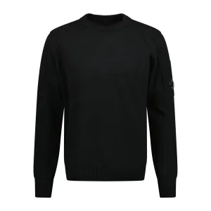 CP COMPANY Arm Lens Knitted Sweatshirt Black