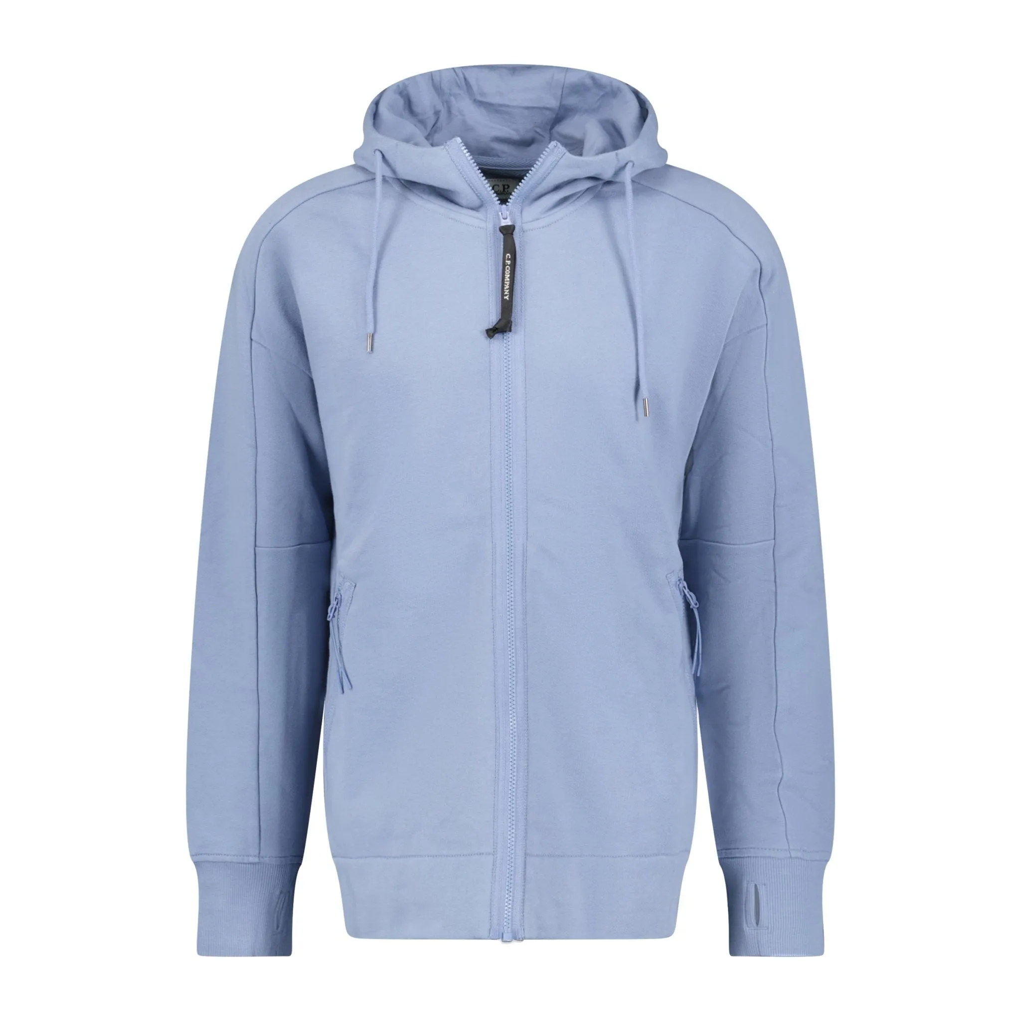 CP COMPANY Goggle Hood Zip-Up Sweatshirt Infinity Blue