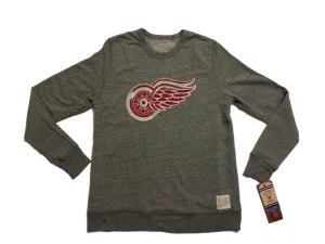 Detroit Red Wings Retro Brand Gray Lightweight Pullover Sweatshirt