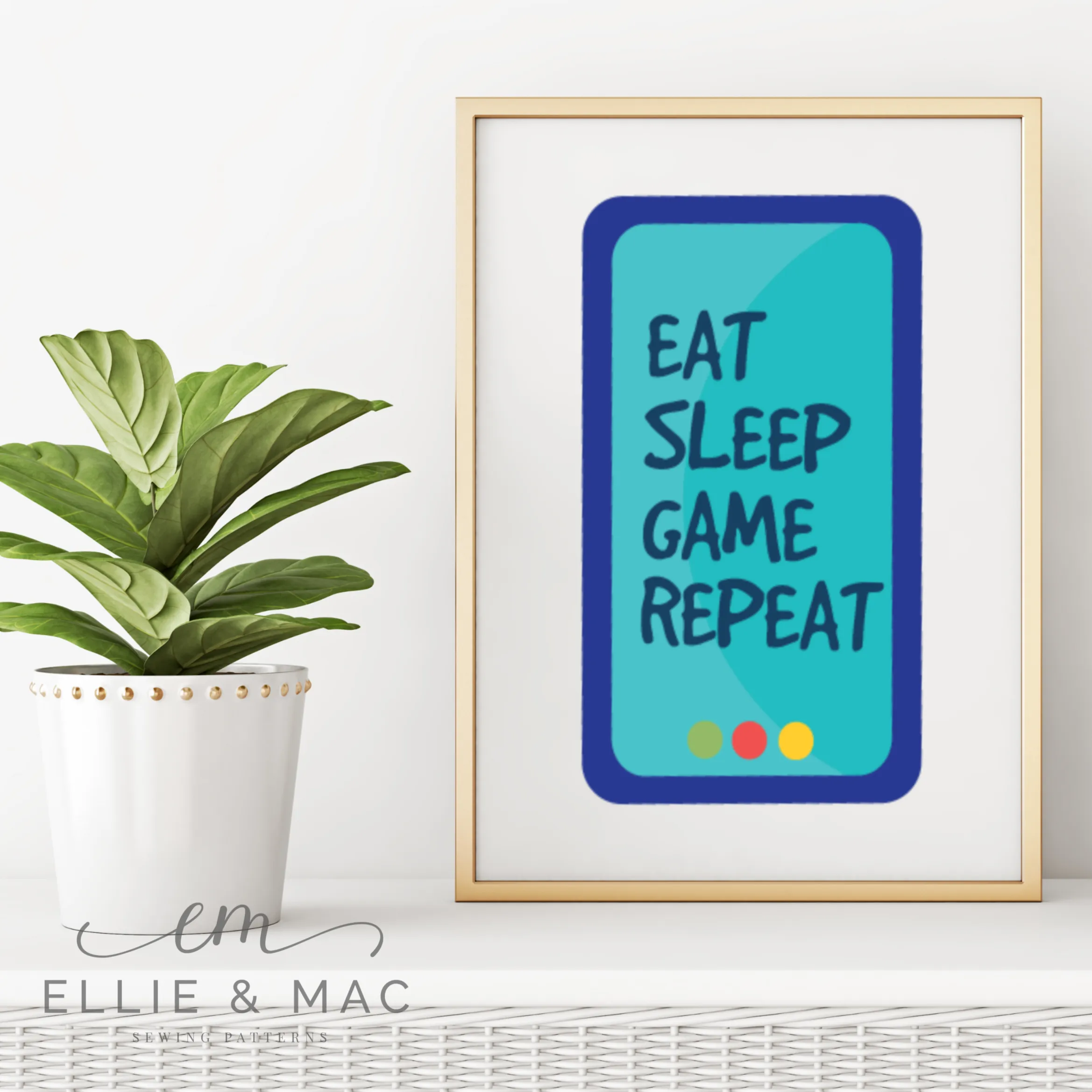 Eat Sleep Game Repeat Phone SVG Cutting File