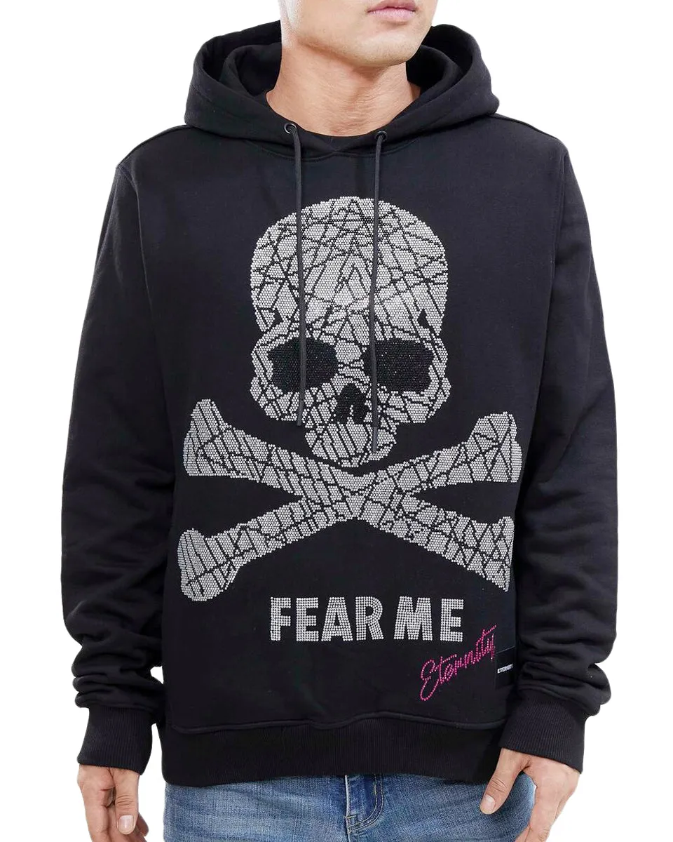 Eternity BC/AD Men's Rhinstone Fear Me Skull Hoodie