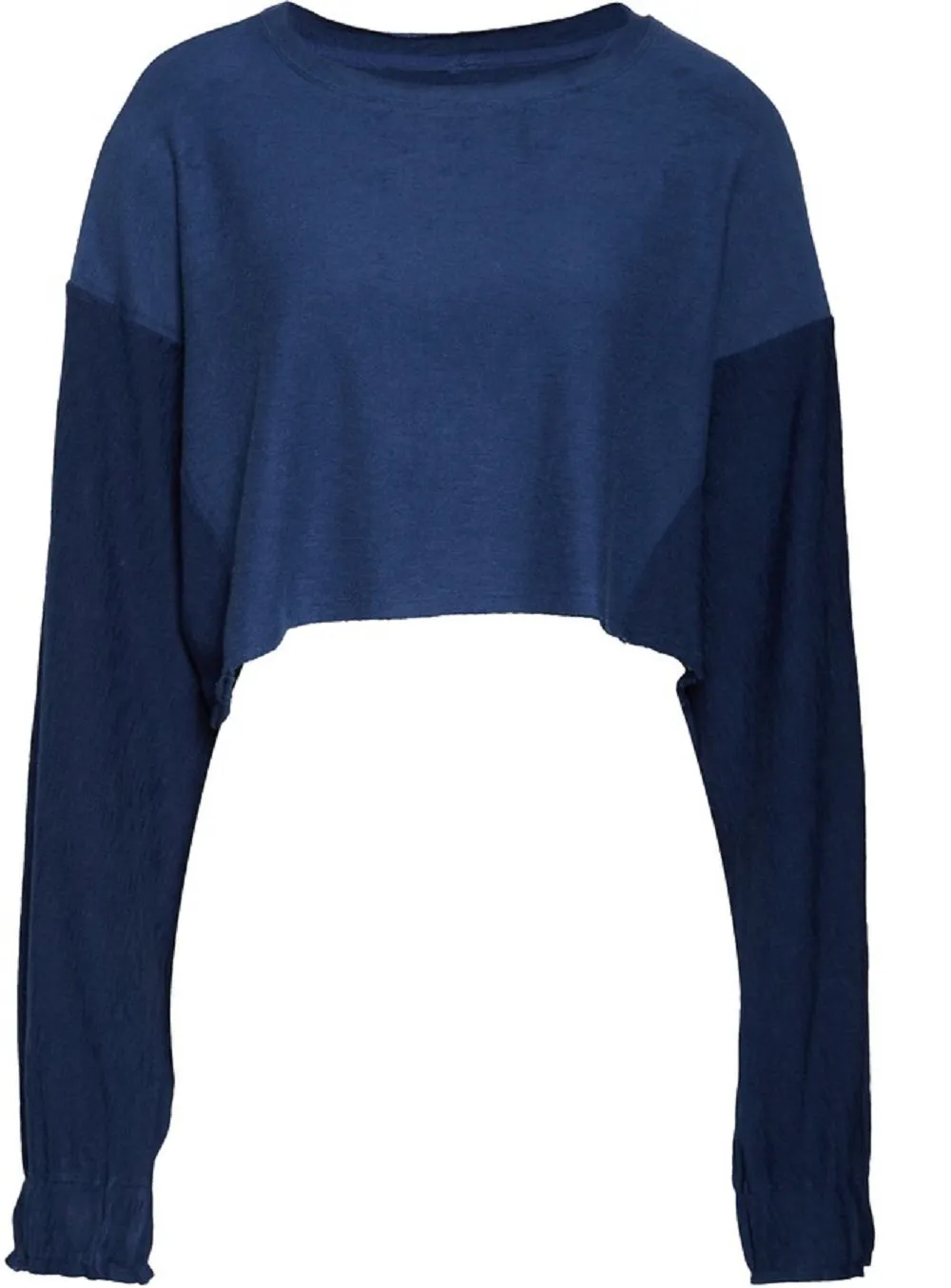 Free People Women's Fp Movement Surfside Crop Sweatshirt, Navy, M