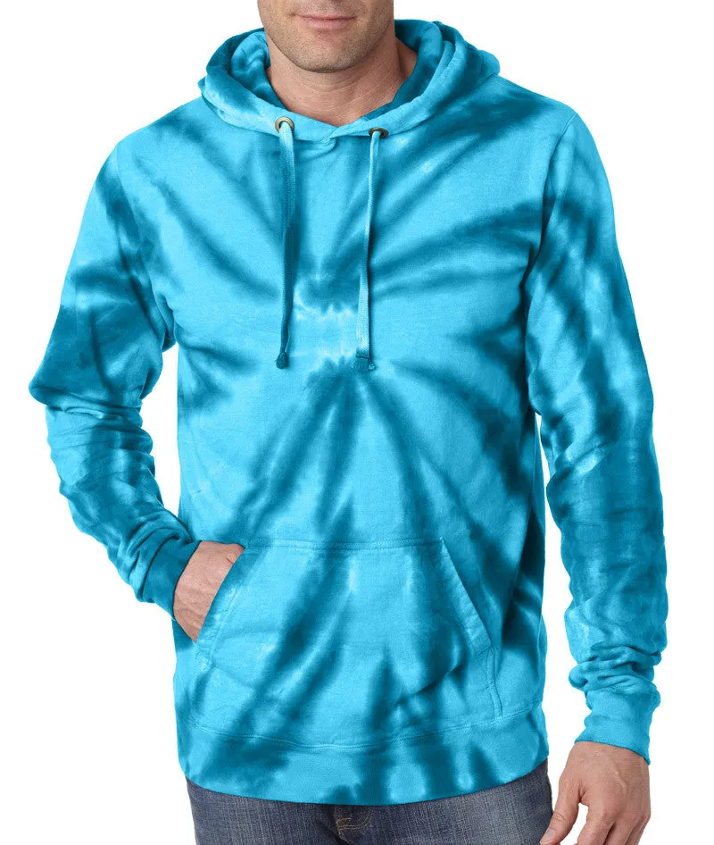 gildan tie-dye adult pinwheel hooded sweatshirt - turquoise (m)