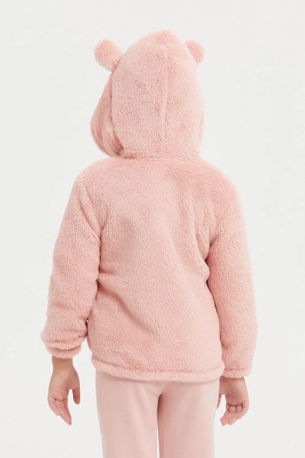 Girl Pink Rabbit Fur Sweatshirt