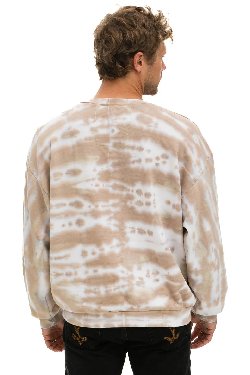 HAND DYED RELAXED CREW SWEATSHIRT - TIE DYE SAND