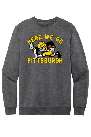 Here We Go Pittsburgh - Old School Football - Fleece Crew