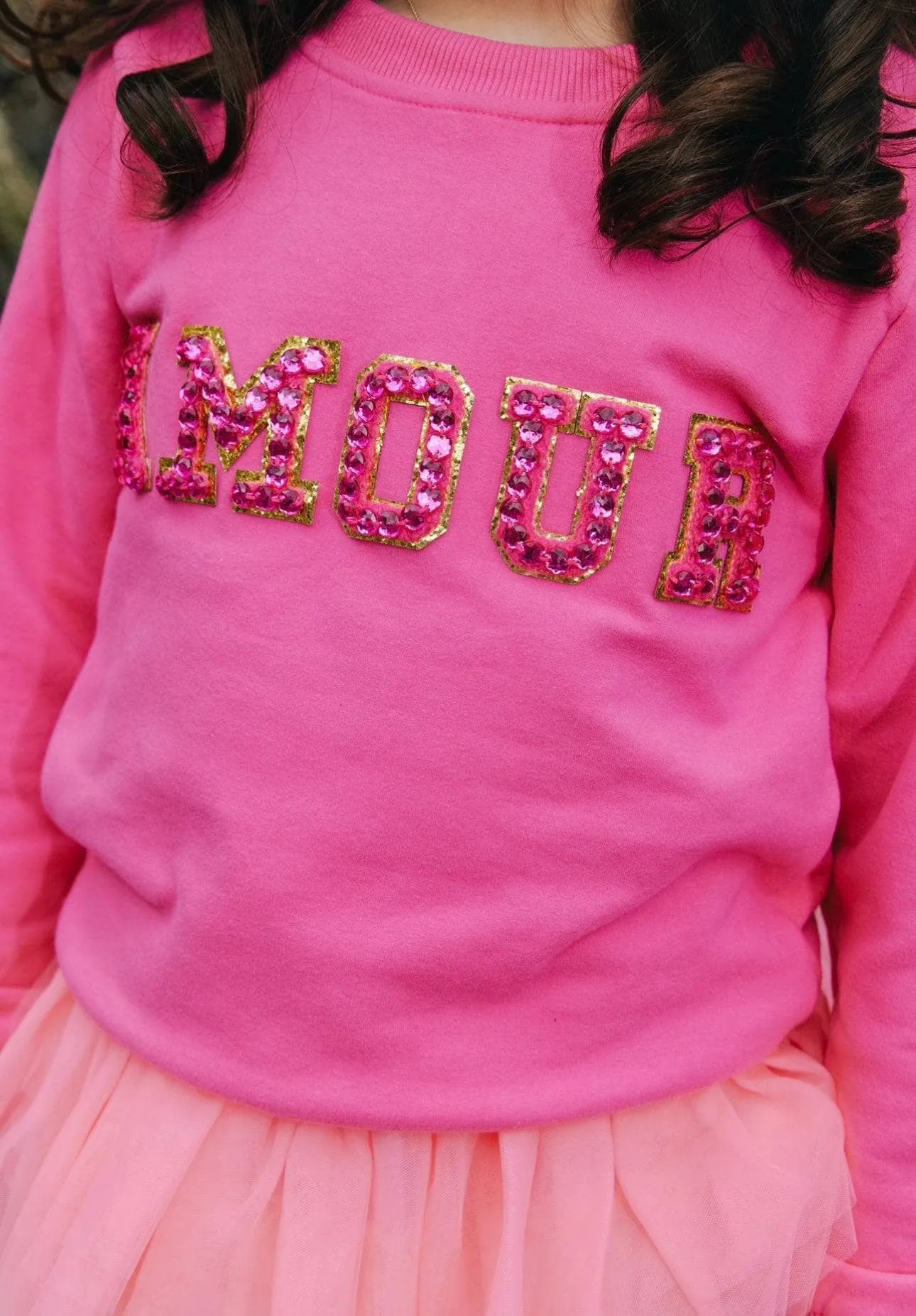 Hot Pink Amour Pearl Sweatshirt