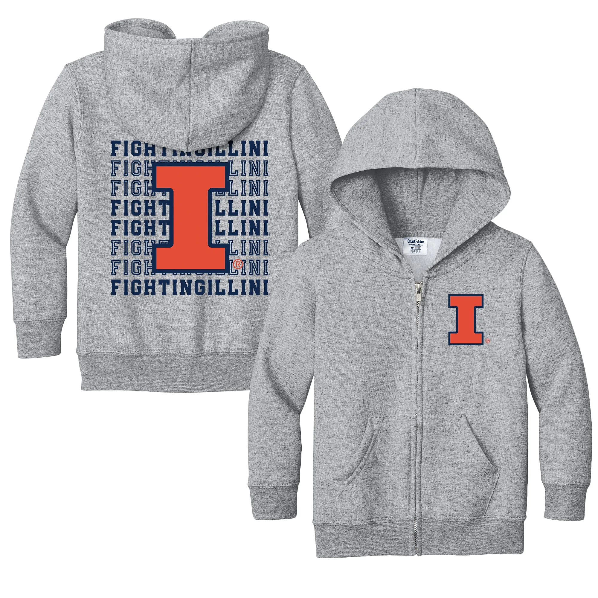 Illinois Fighting Illini Retro Toddler Full-Zip Sweatshirt