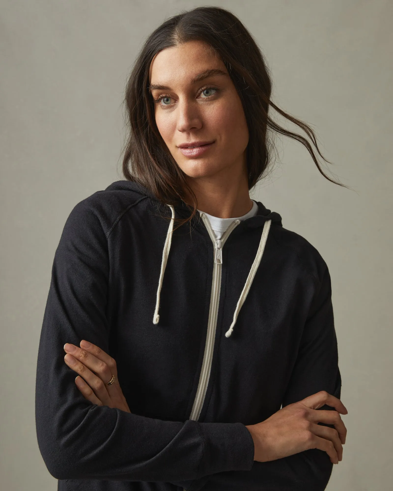 Lightweight Full Zip - Black Solid