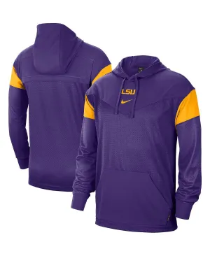 lsu tigers sideline nike mens purple jersey hoodie purple