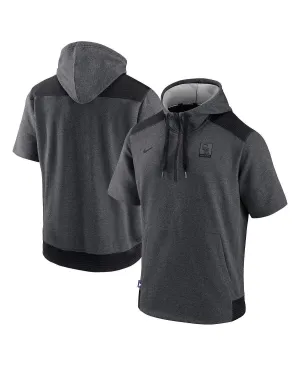 Men's Quarter Zip Short Sleeve Hooded Sweatshirt .  Nike, multi