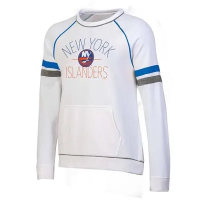 New - NHL New York Islanders Women's White Long Sleeve Fleece Crew Sweatshirt - M