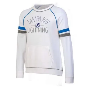 New - NHL Tampa Bay Lightning Women's White Long Sleeve Fleece Crew Sweatshirt - L