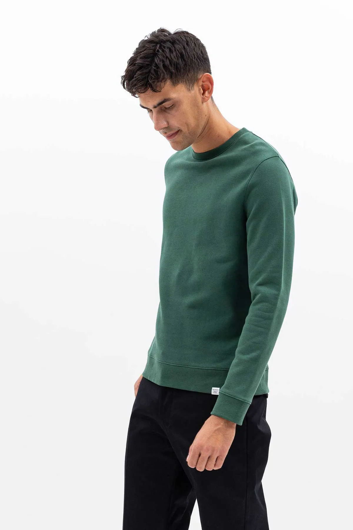 Norse Projects Classic Vagn Crew Sweatshirt in Dartmouth Green