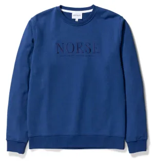 Norse Projects Vagn Serif Logo Sweatshirt – Twilight Blue