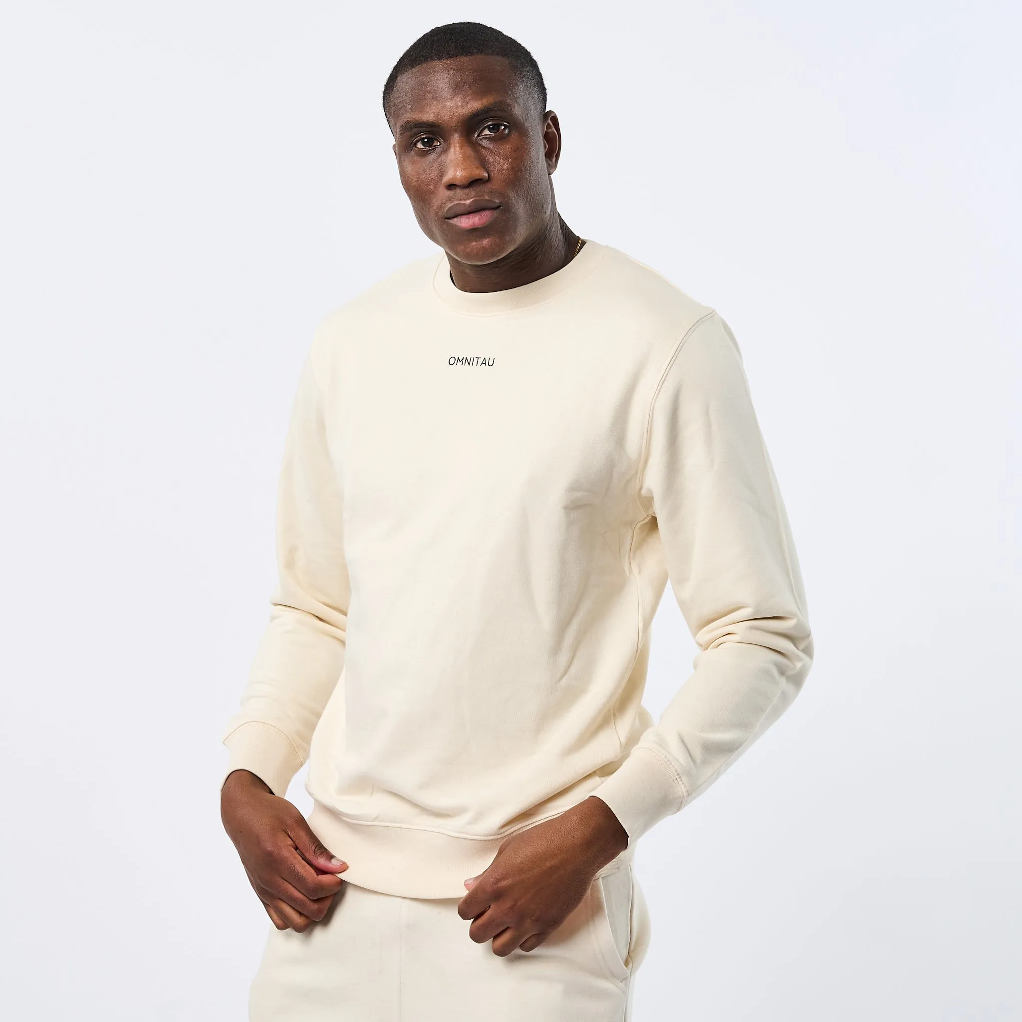 Omnitau Men's Ellyse Organic Cotton Medium Fit Sweatshirt - Cream