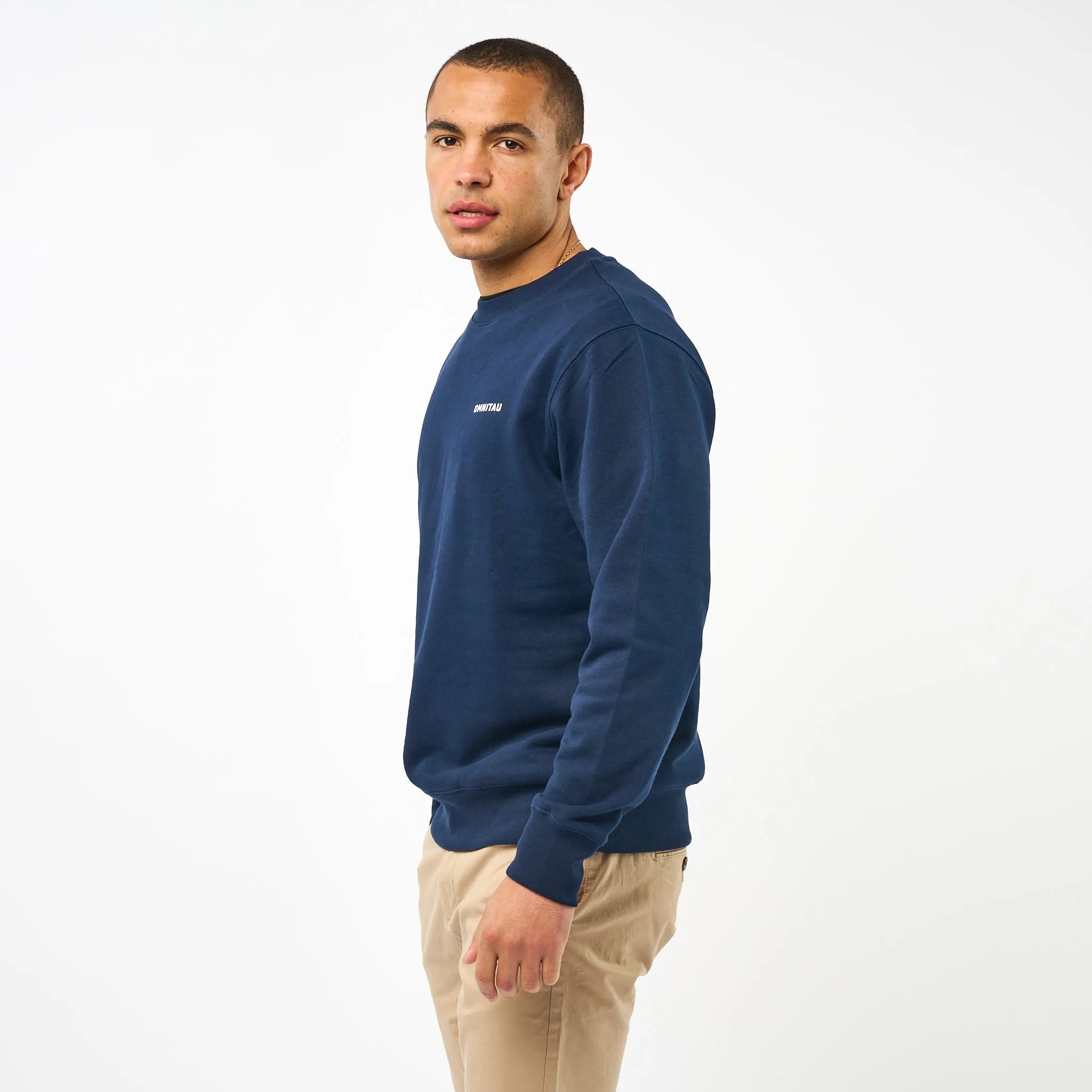 Omnitau Men's Muir Organic Cotton Medium Fit Sweatshirt - Navy