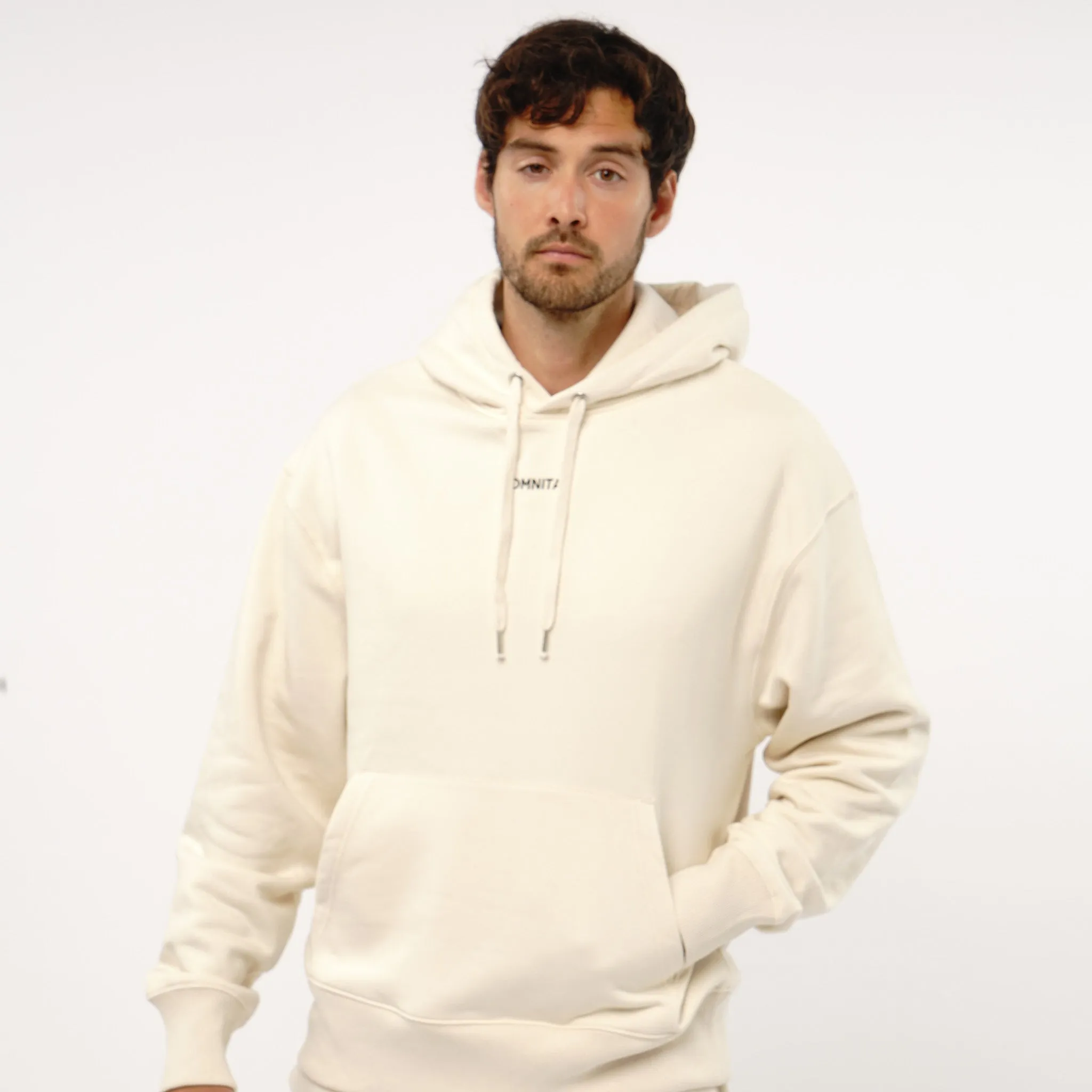 Omnitau Men's Oversized Organic Cotton Hoodie - Cream