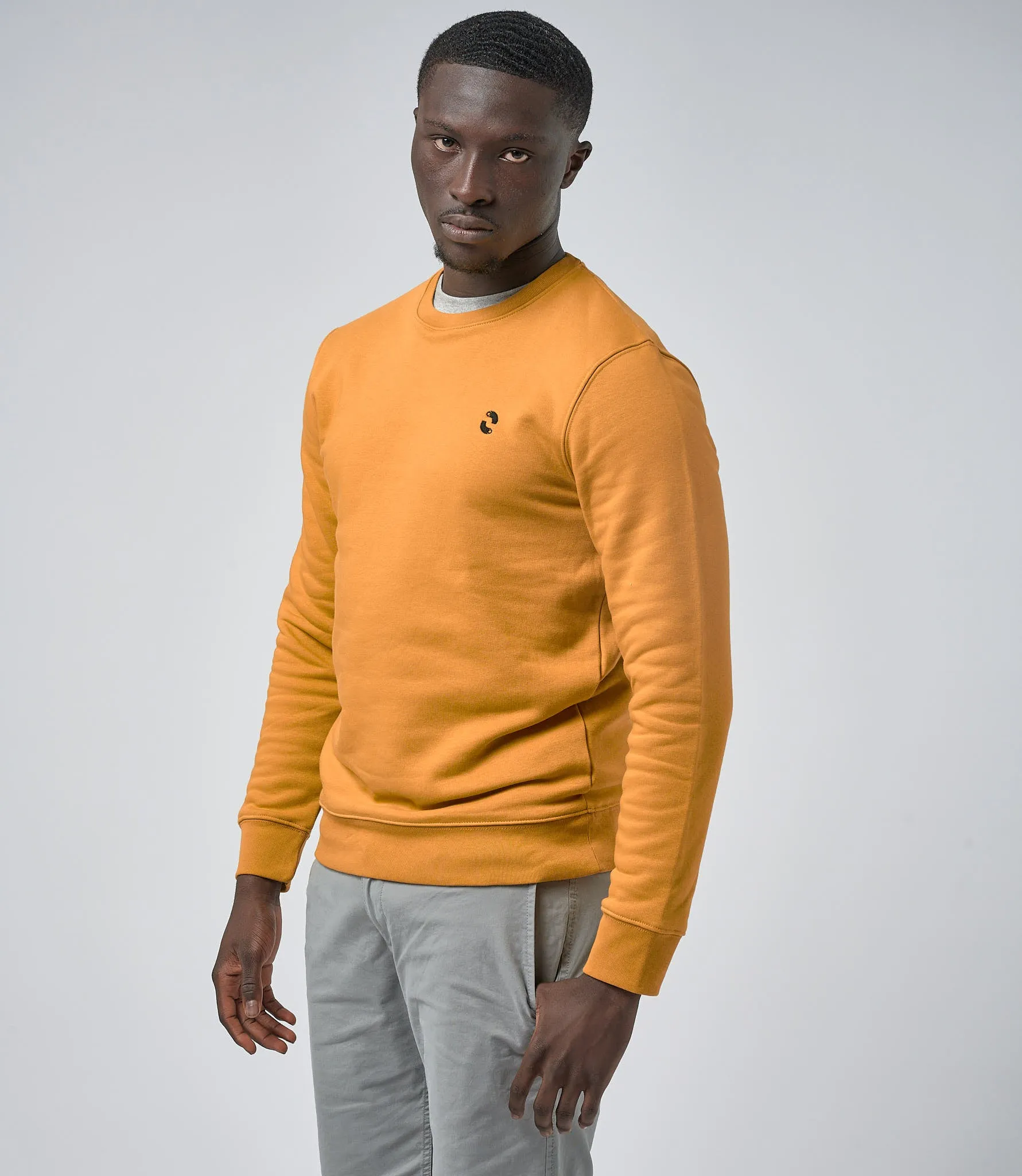 Omnitau Men's Prime Organic Cotton Crew Neck Sweatshirt -  Yellow