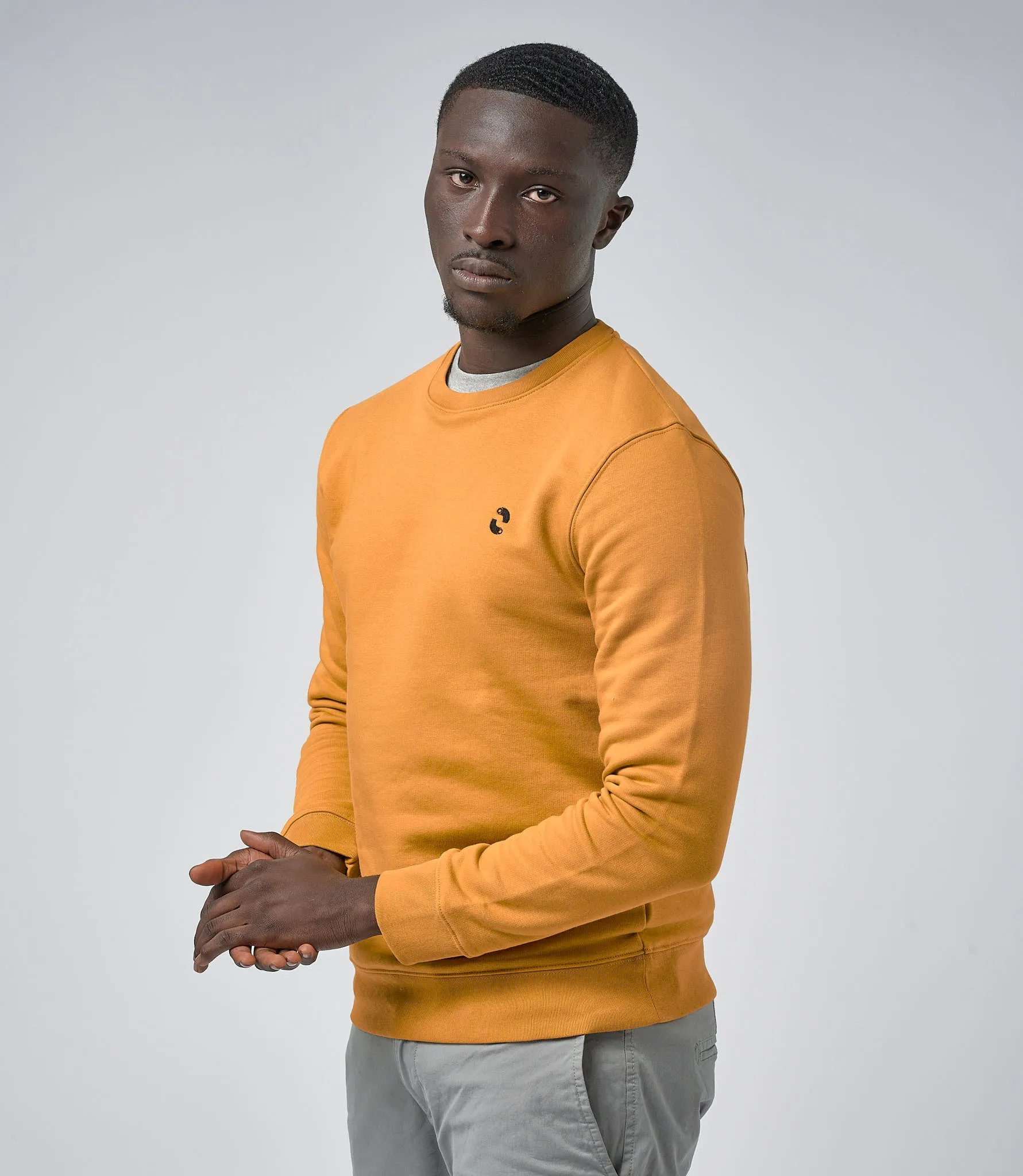 Omnitau Men's Prime Organic Cotton Crew Neck Sweatshirt -  Yellow