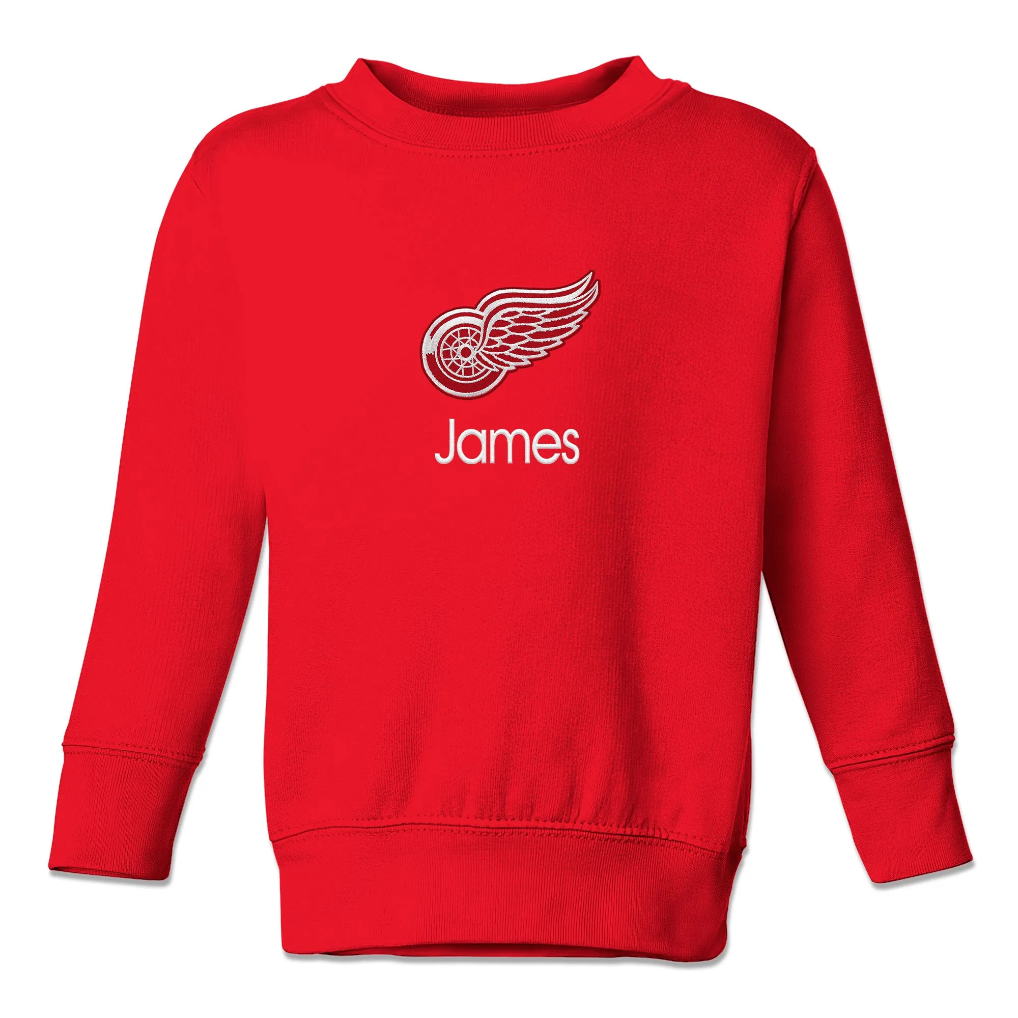 Personalized Detroit Red Wings Toddler Crewneck Sweatshirt