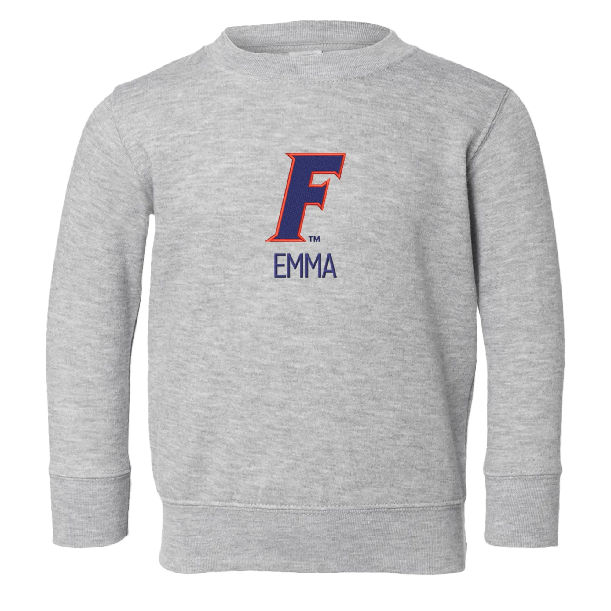 Personalized Florida Gators Slanted F Toddler Crewneck Sweatshirt