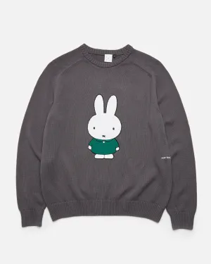 Pop & Miffy Applique Knitted Crewneck - Grey