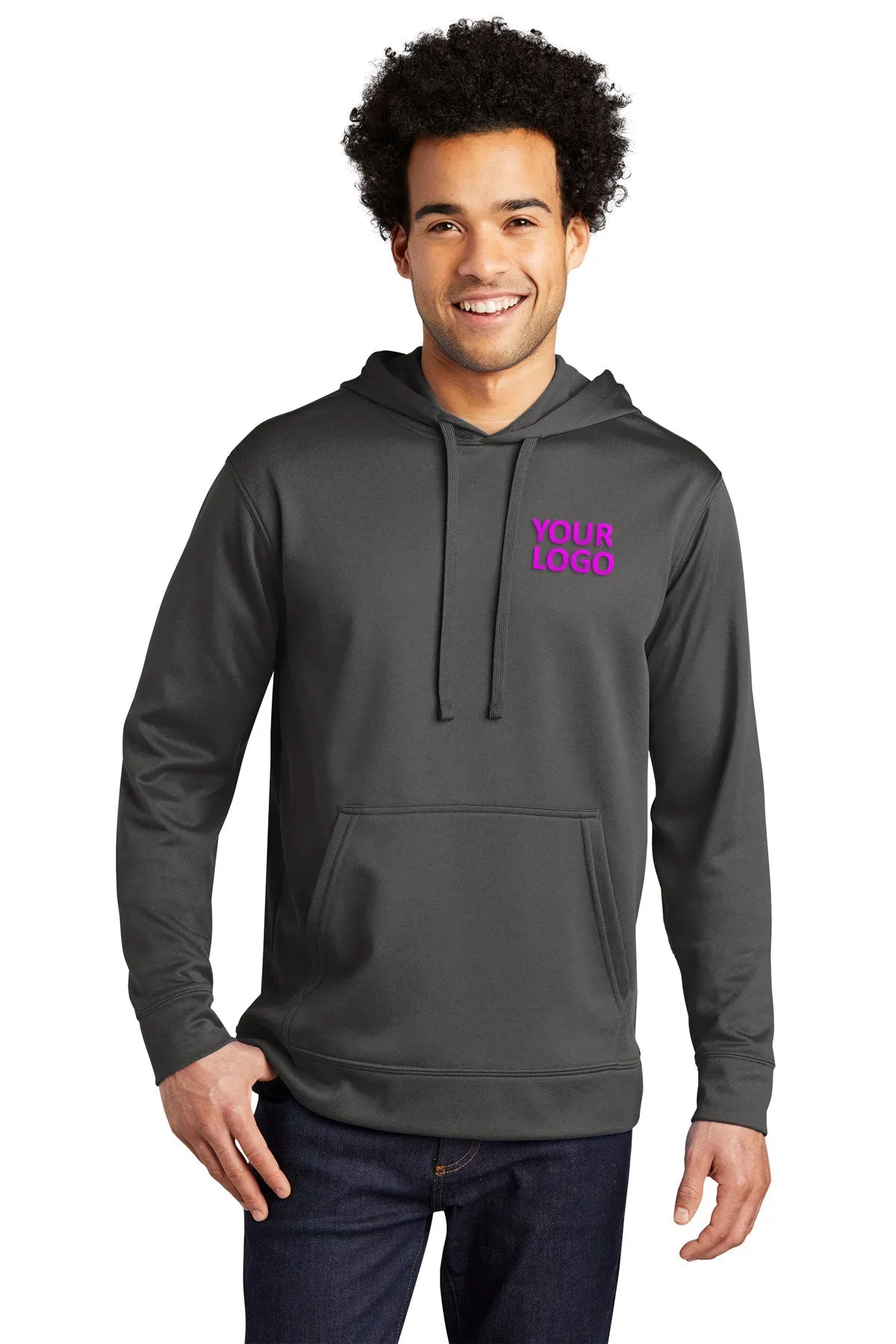 Port & Company Performance Custom Fleece Hoodies, Charcoal