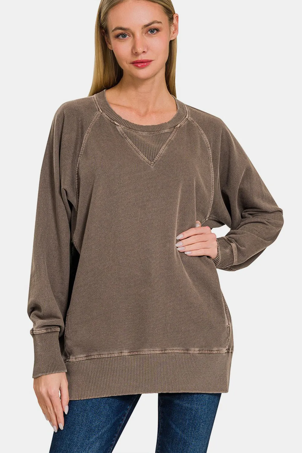 Round Neck Long Sleeve Sweatshirt