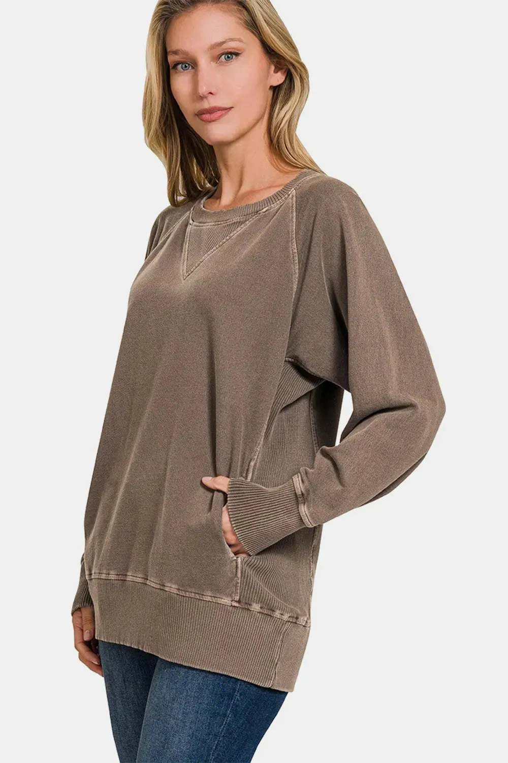 Round Neck Long Sleeve Sweatshirt