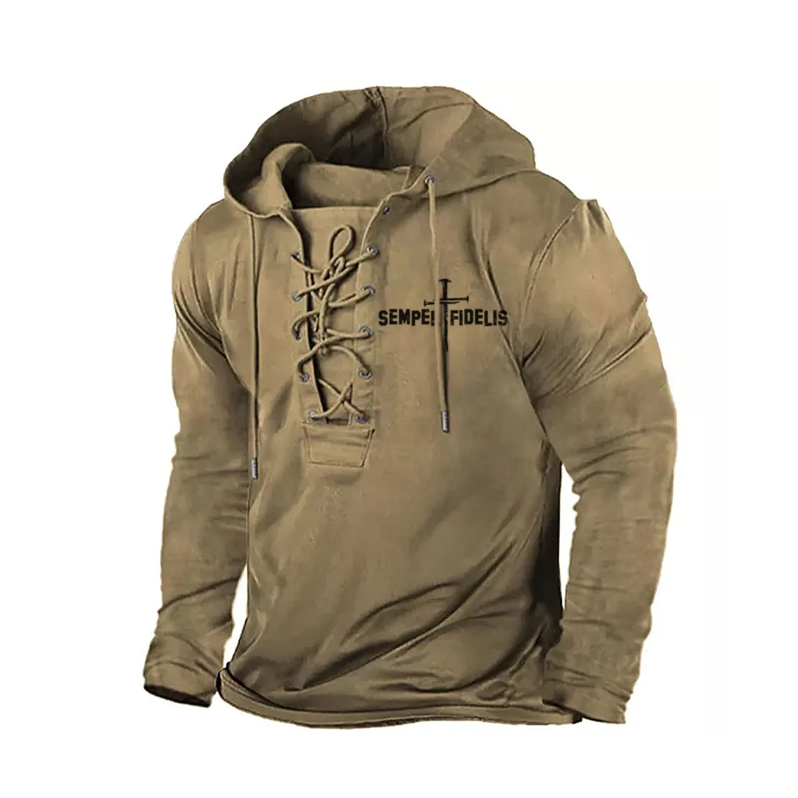 SEMPER FIDELIS GRAPHIC  PULLOVER BANDAGE HOODIE