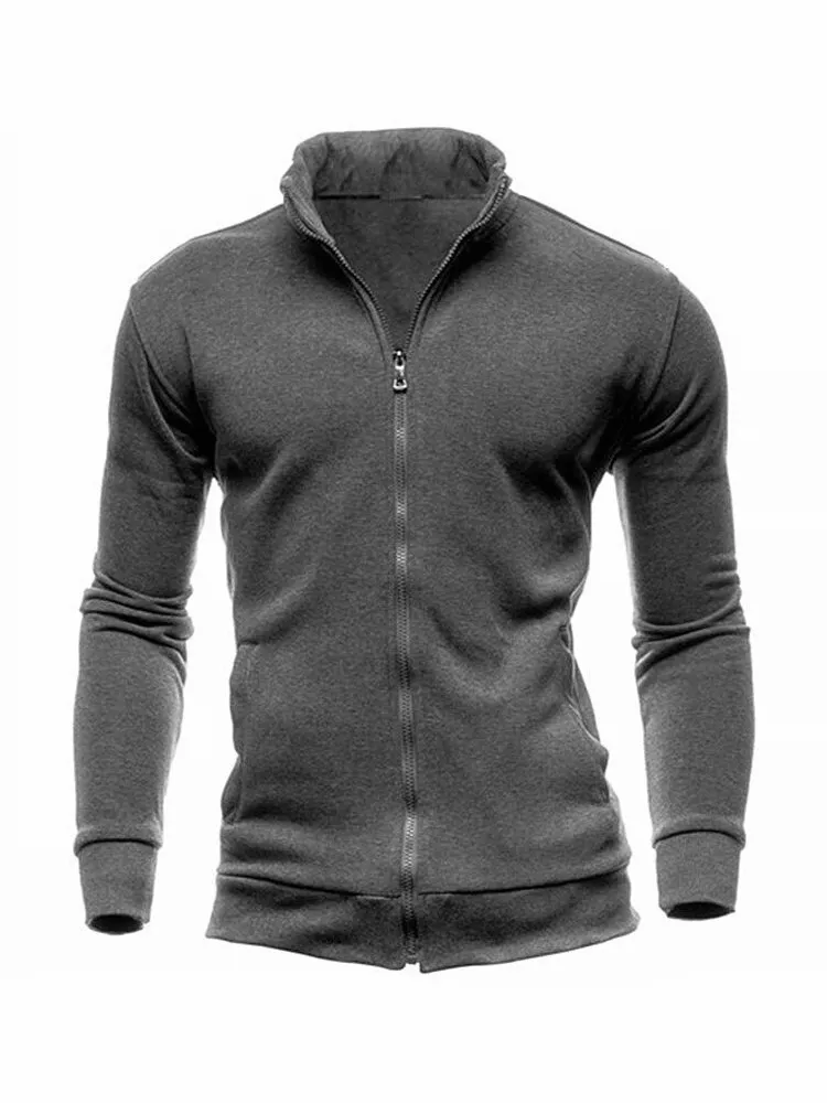 Stylish Men's Hoodies With Stand-Up Collar on Zipper - SF0454