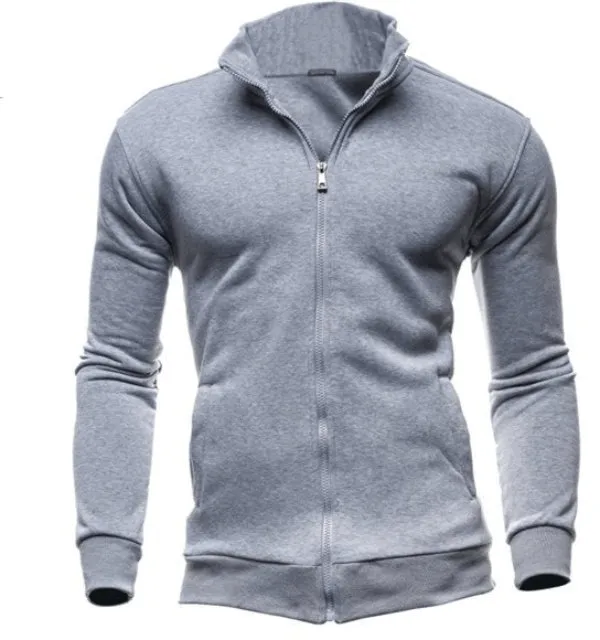 Stylish Men's Hoodies With Stand-Up Collar on Zipper - SF0454